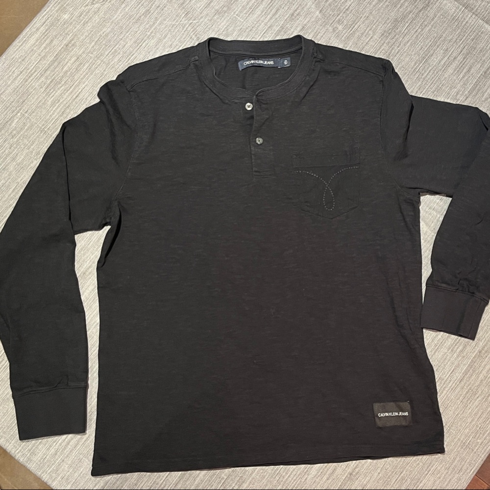 Calvin Klein Jeans Black Long Sleeve Henley